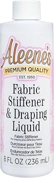 Aleenes Fabric Stiffener and Draping Liquid, Quick Drying, Nontoxic, For Stiffening and Shaping Fabrics, 8 oz