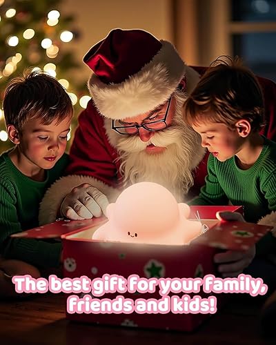 Miniatura 6 de Lindo pulpo recargable de silicona nocturna para niños, luz nocturna regulable con control táctil con temporizador, lámpara de noche portátil USB