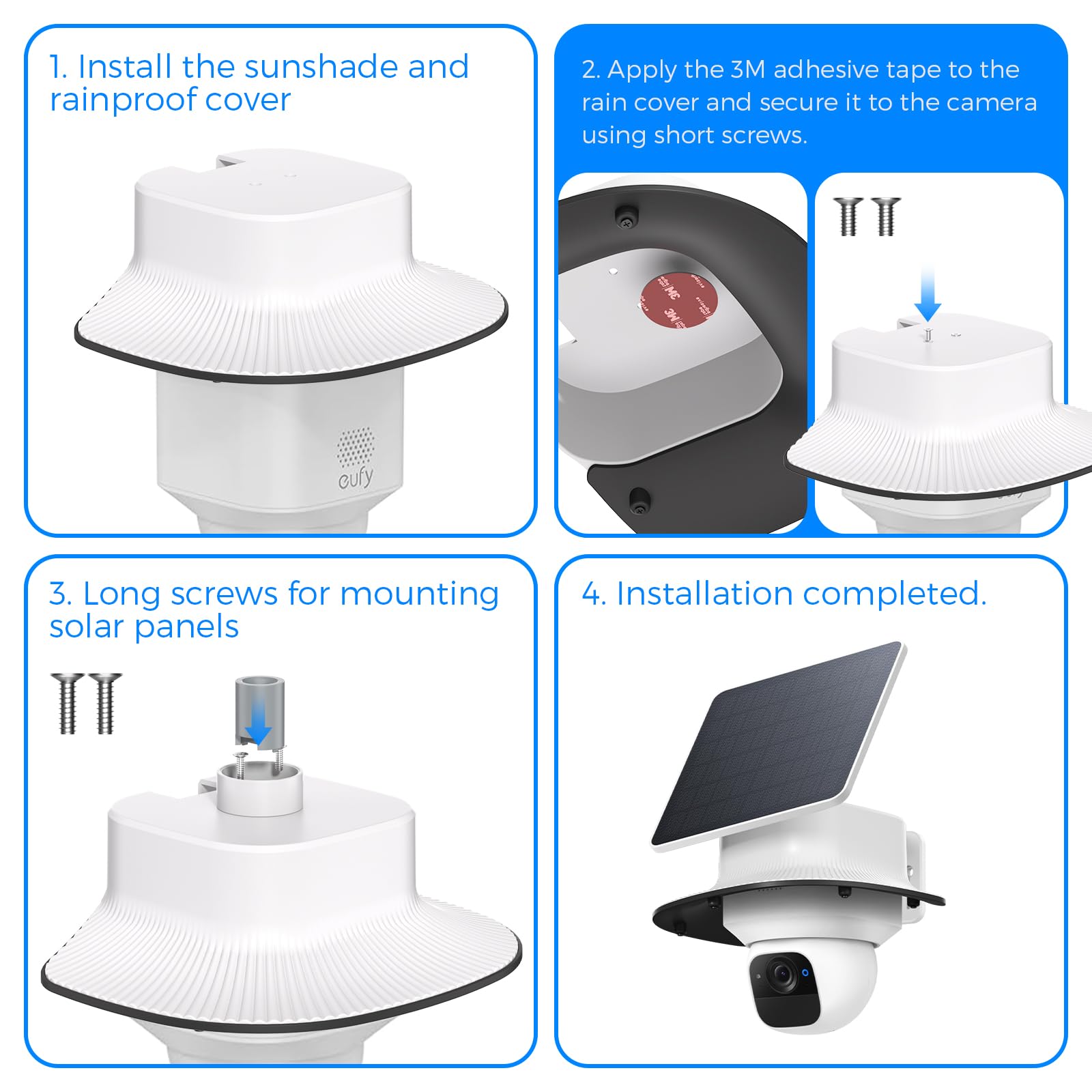 Étui pour appareil photo compatible avec Eufy SoloCam E30/E42 et eufy Security 4G LTE Cam S330, protection contre la pluie pour caméra de surveillance, protection résistante aux intempéries pour