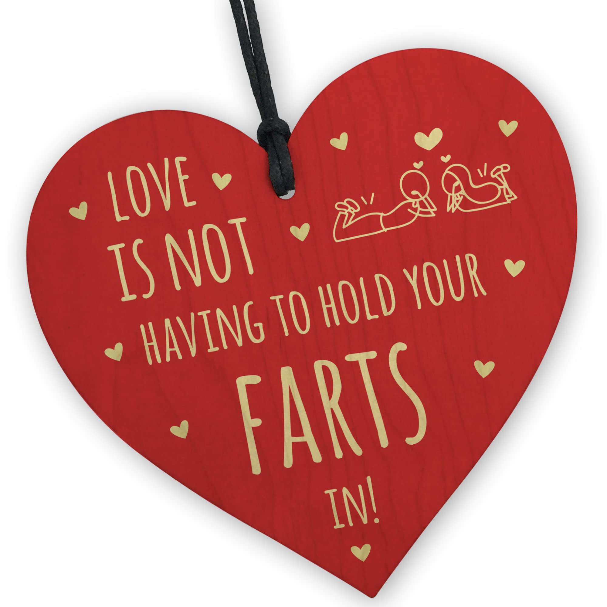Red Ocean Love Is Not Having To Hold Your Farts In Funny Rude Character Wood Heart Valentines Gift For Him Or Her Anniversary Present For Husband Wife