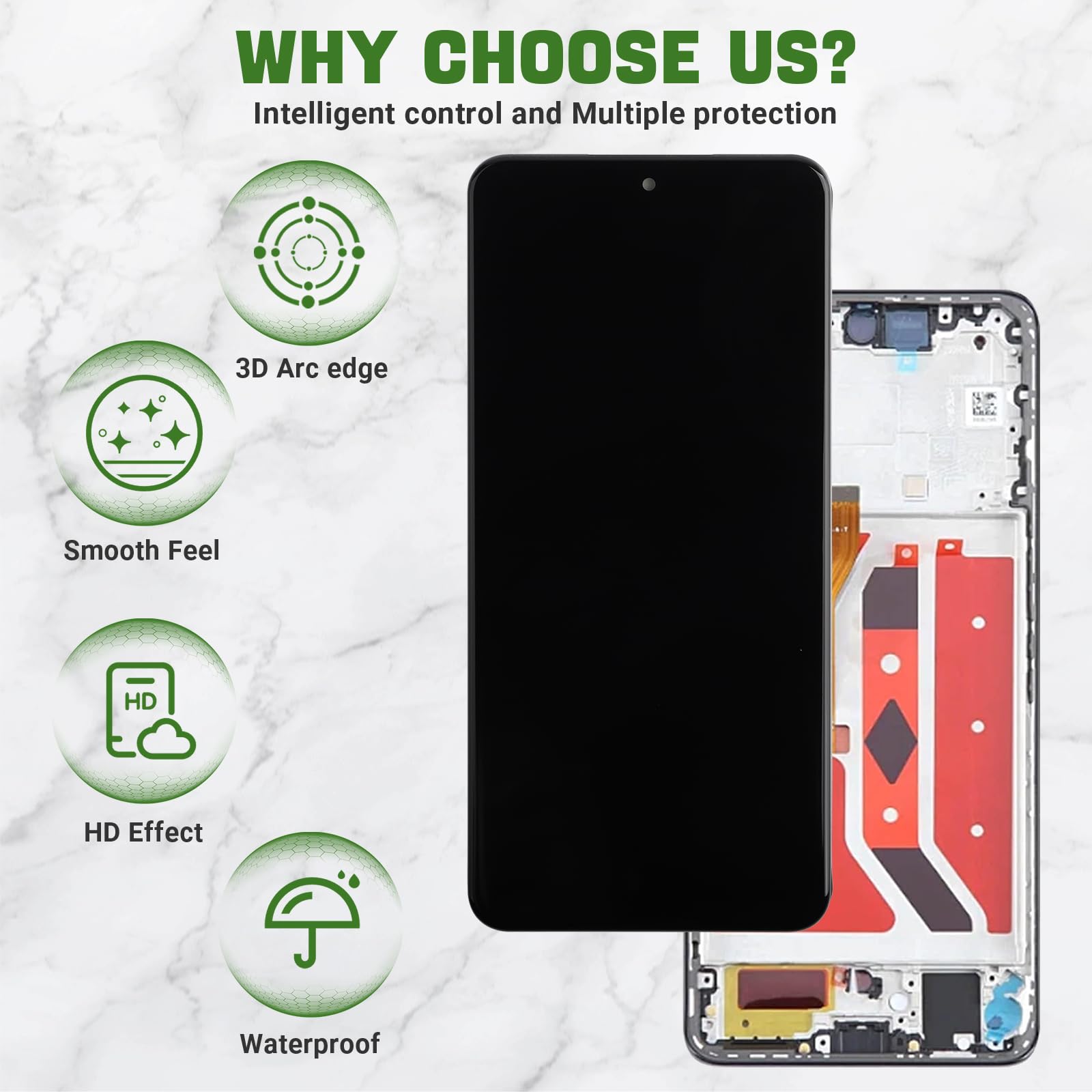 Pantalla TFT LCD de repuesto de 6,78 pulgadas para Honor Magic 6 Lite 5G, pantalla LCD táctil, digitalizador con juego de herramientas de reparación actualizado [sin función de huella digital]