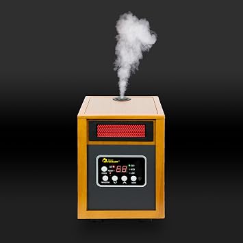 Dr. Infrared Heater DR-968H Indoor Portable Space Heater with Humidifier, 1500-Watt, Cherry