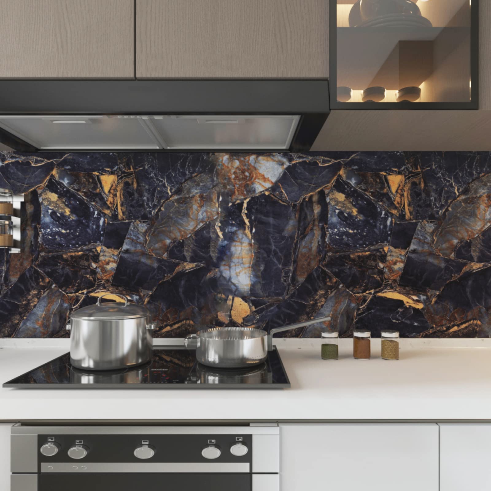 Papel pintado de granito de 16 x 118 pulgadas, autoadhesivo, impermeable, extraíble para inquilinos, gabinetes de mesa, sala de reuniones, muebles de cocina, encimeras