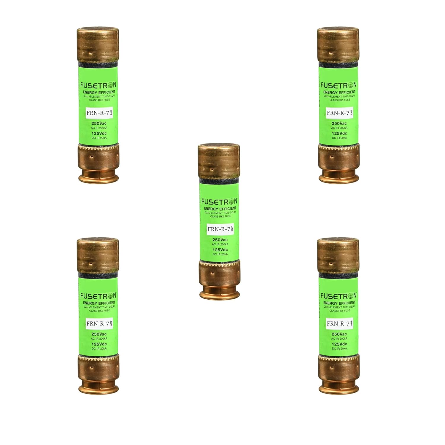 5-Pack New FRN-R-7 FRN-R-7A 250Vac Time Delay Fuse,FRN-R-7A Current Limiting Class RK5 Fuse