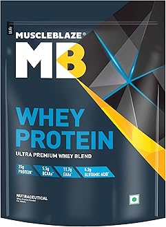 MuscleBlaze Whey Protein, Ultra Premium Blend with Whey Protein Concentrate & Isolate, 25g Protein per Scoop (Cafe Mocha, 1kg/2.2lbs)