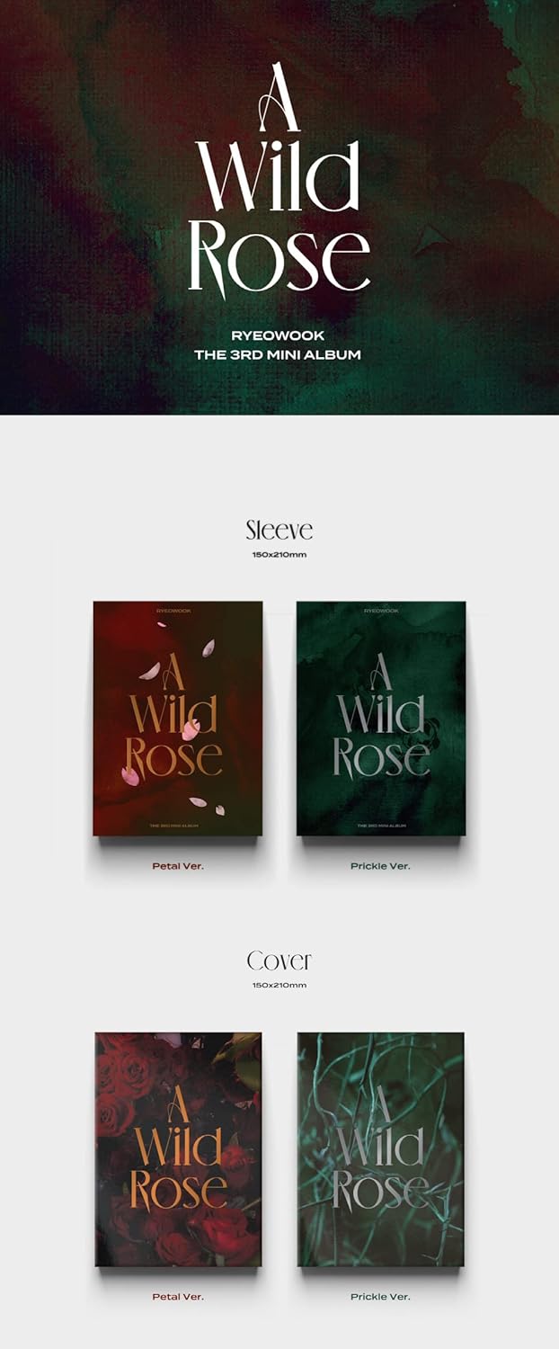 Brave Entertainment RYEOWOOK Super Junior - A Wild Rose (3rd Mini) Album+Extra Photocards Set (Prickle ver.) 150 x 210 mm