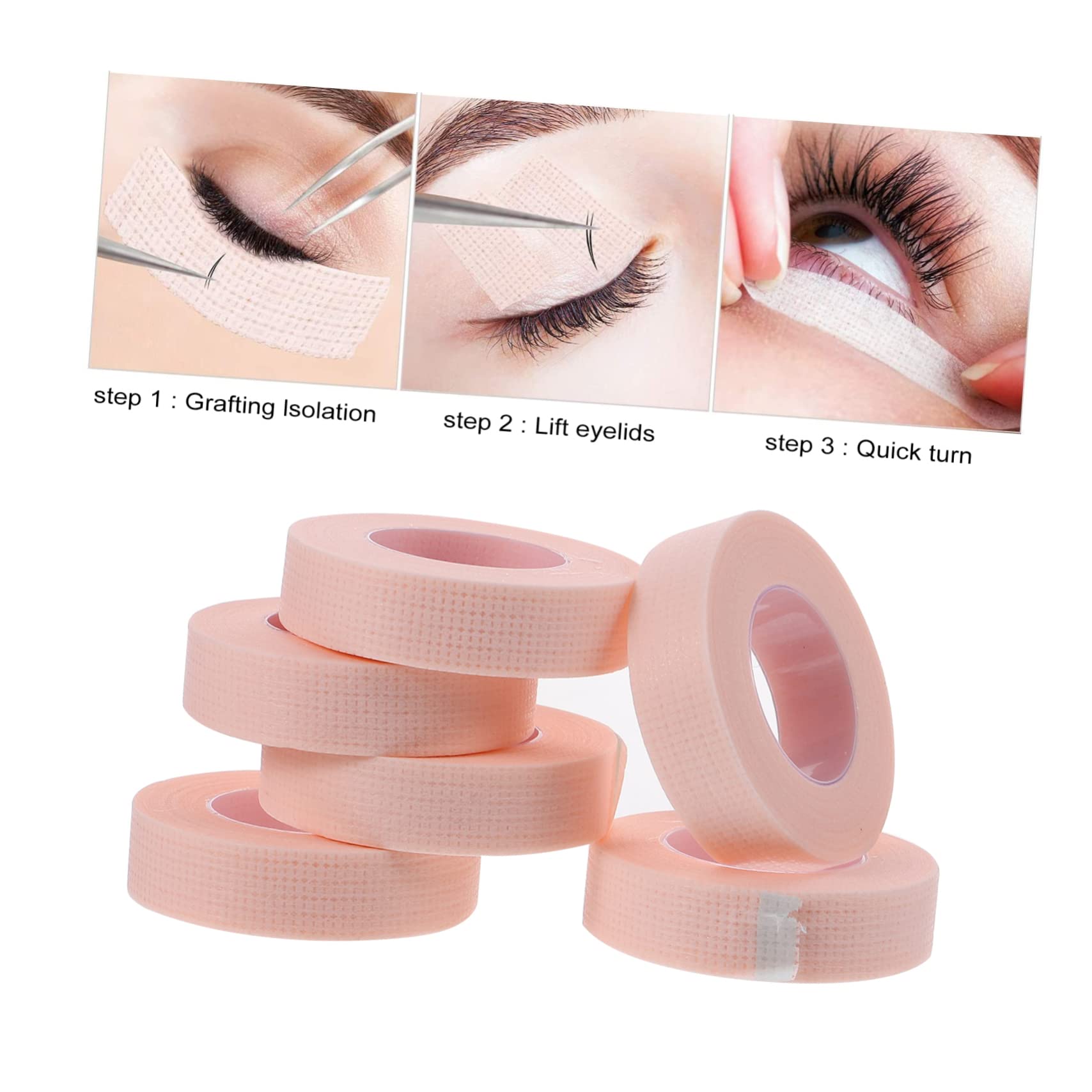 Baluue 3sets Gentle Adhesive Lash Extension Tapes Breathable Eyelash Grafting Pads for Eyelash Isolation Patches 6rolls*3