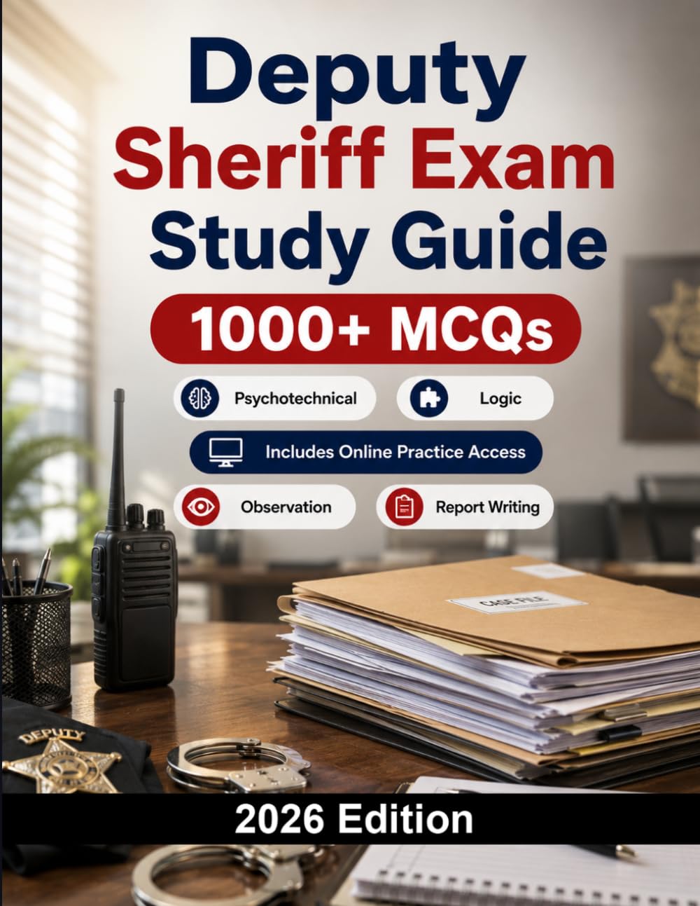 Deputy Sheriff Exam Study Guide: 1000 MCQ practice questions for sheriff department entrance exams with judgment, observation, report writing and problem solving