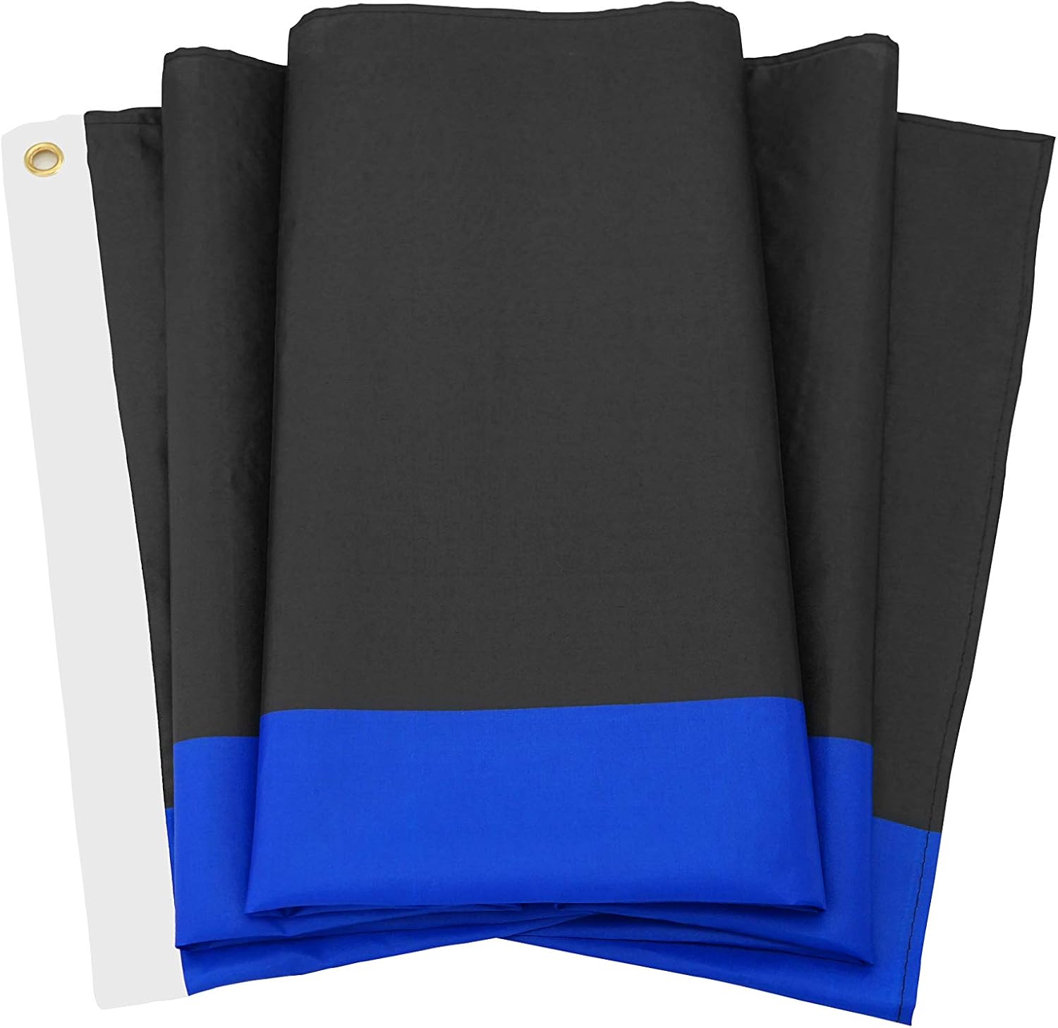 DANF Thin Black Flag with Blue Line 3ftx5ft Polyester with Brass Grommets