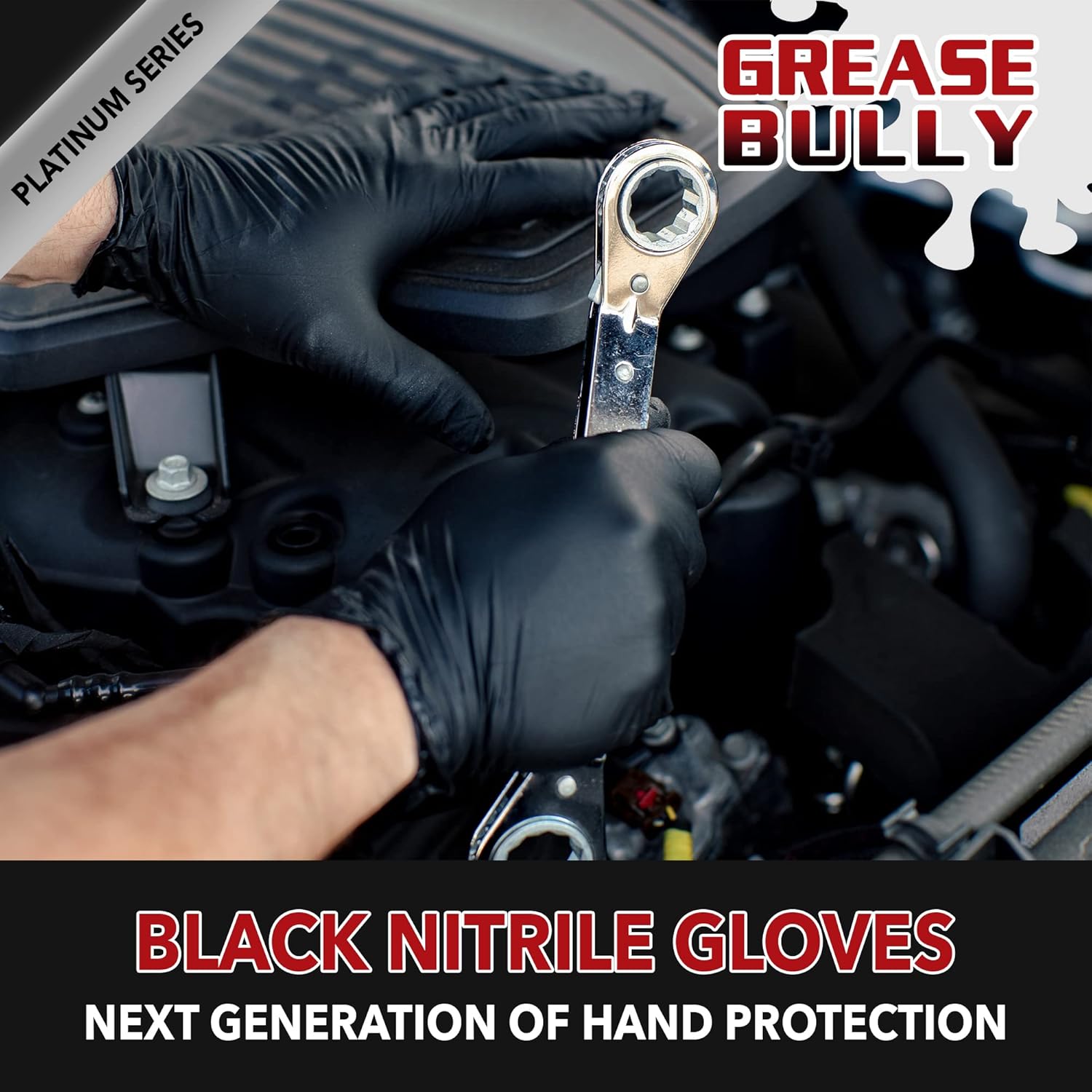 Eppco Grease Bully 6Mil Nitrile Gloves Black, XXLarge, Case of