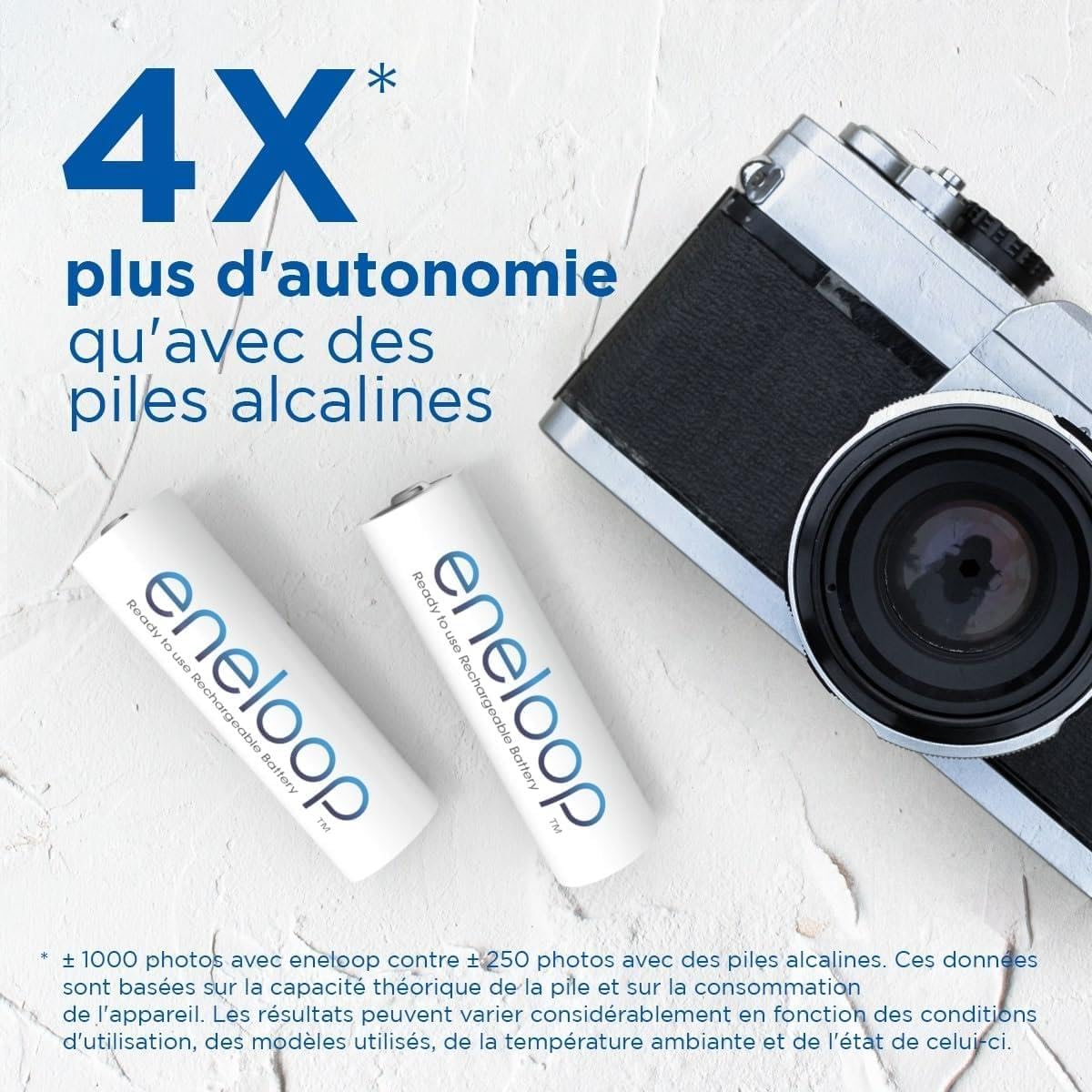 Eneloop 4 x 4 batterie ricaricabili Ni-MH carine AA 2000mAh + scatola di immagazzinaggio