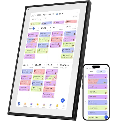 BQQJDD 21.5 Inch Digital Calendar Wall Touchscreen, Smart Chore Chart+Monthly