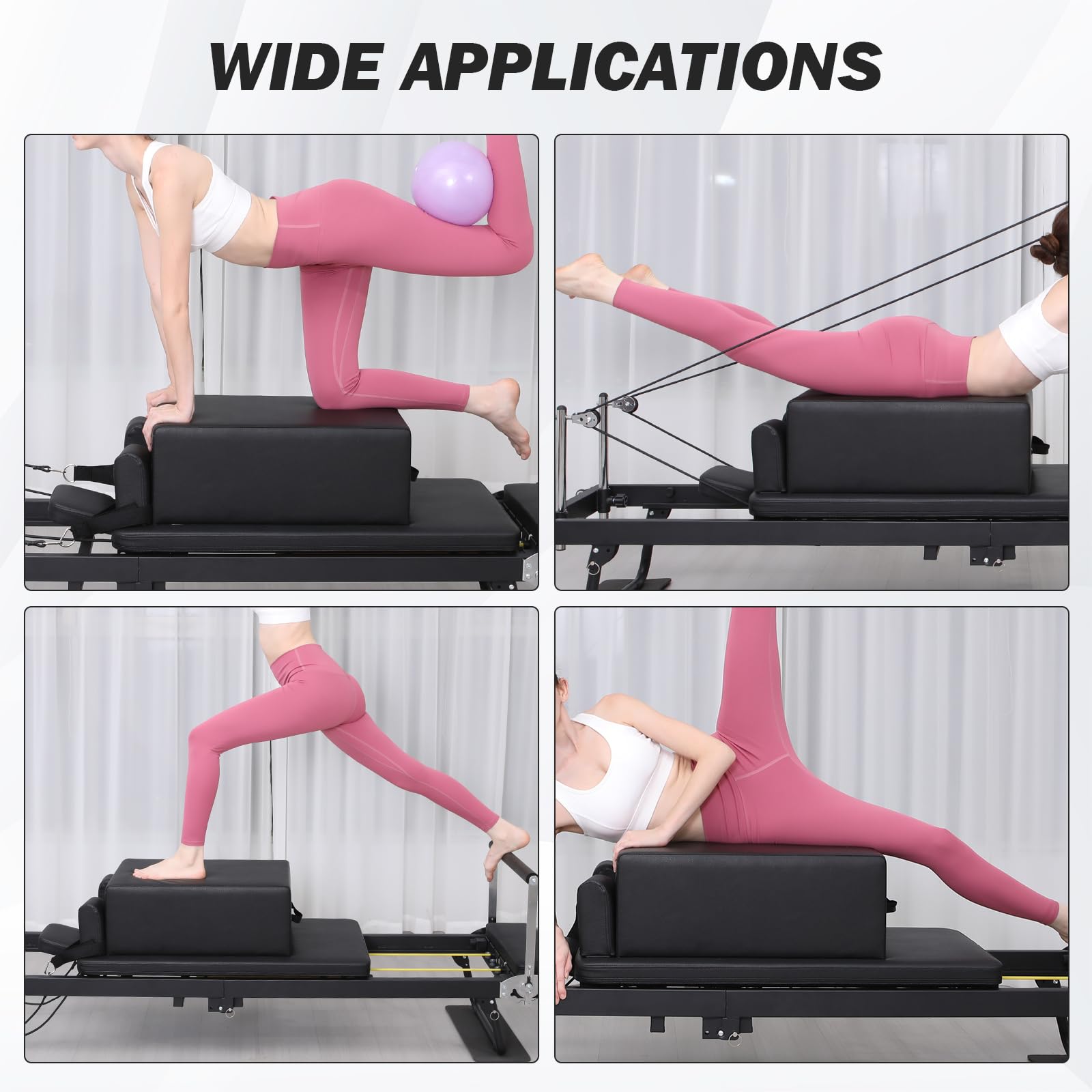 Pilates-Reformer-Sitzbox, Pilates Sitting Box Aus PU Und Wood, Mit Griff, Für Posture Corrector PilatesStuhl Kombistuhl