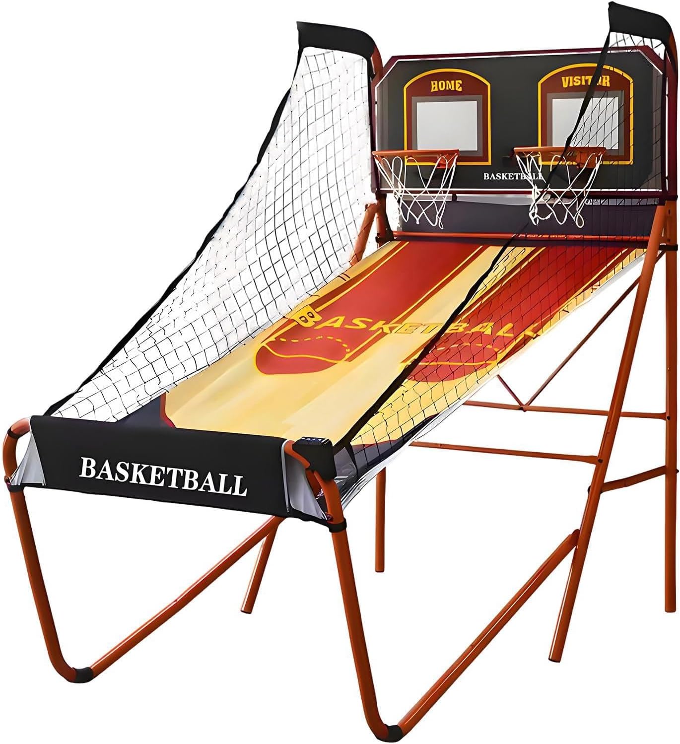 Upgraded 2.0 Arcade Basketball Game,Foldable Indoor Dual Basketball Shooting Machine, LED Scoring System,5 Balls,8 Game Modes for Home, Rec Room, Fun for All Players
