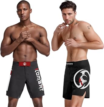 KOMBAT USA Mens MMA Shorts Baseline Grappling & Fight Shorts | Athletic Shorts | Muay Thai BJJ Training Jiu Jitsu No Gi