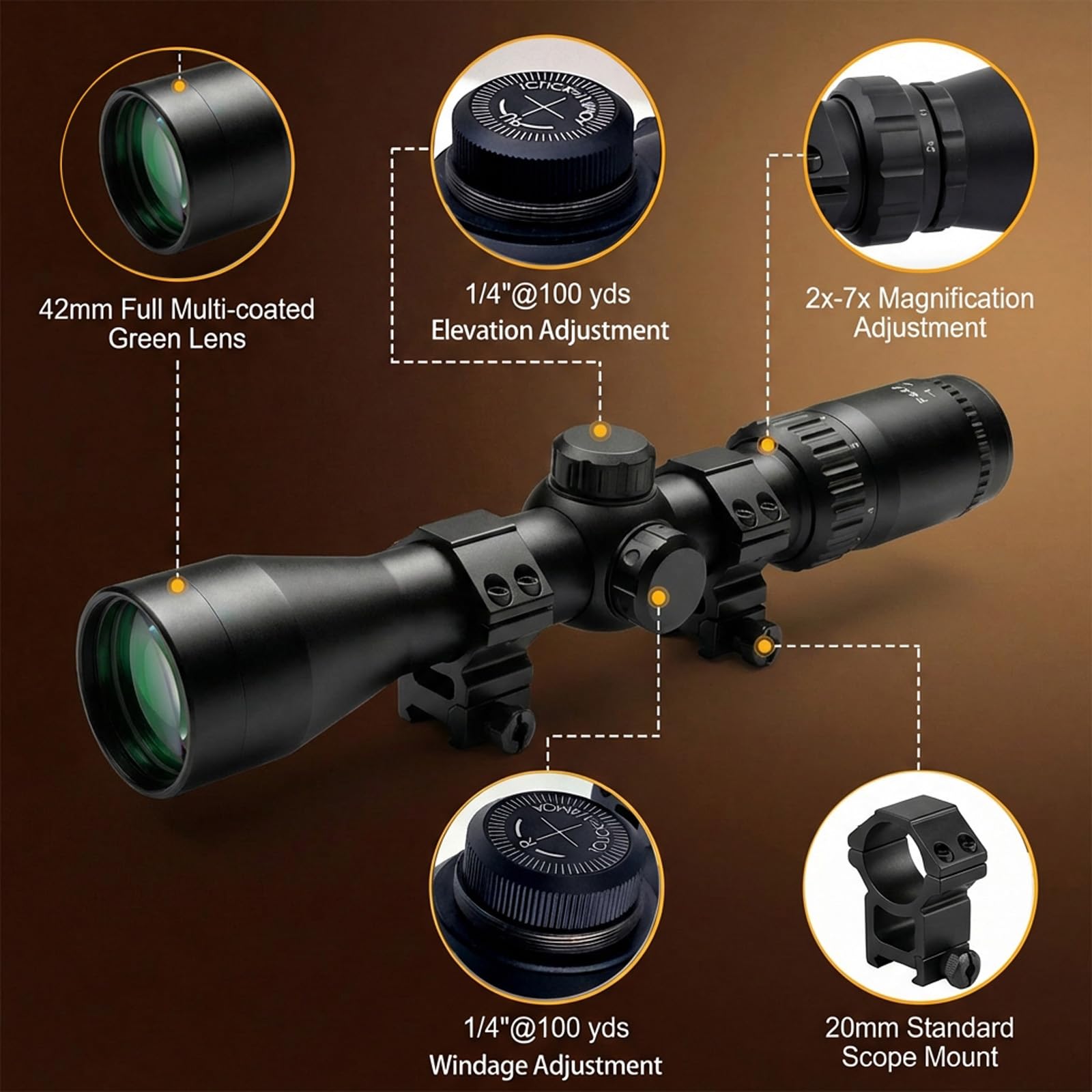 EOS ミリタリー装備 虹色チタンウォレット 2.0 アルマイト加工　No004 Amazon.com : Persei 2-7x42 Long Eye Relief Scope 30mm Tube