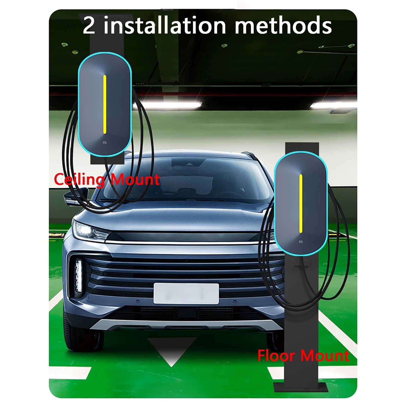 EV Ladeständer mit Haken, Ladestation Stützstange, universelle Wallbox-Halterung, sichere Installation, strapazierfähig