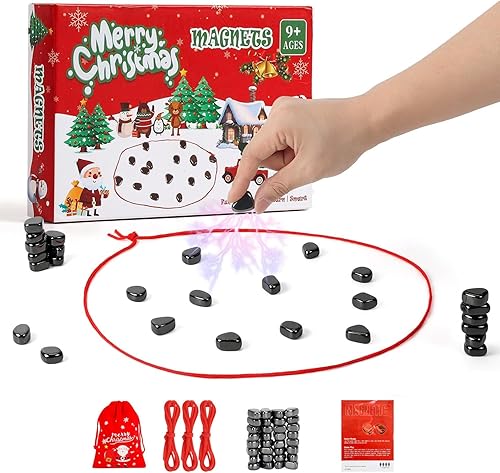 Juego de ajedrez magnético, 32 piedras con 3 cuerdas, educativo, portátil, para niños y adultos, fiesta de diversión familiar, Navidad