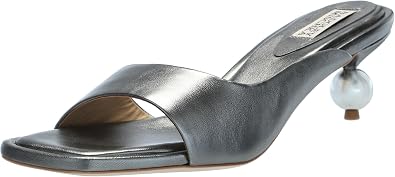 Badgley Mischka Womens Baila Asymmetrical Slide With Ball Heel