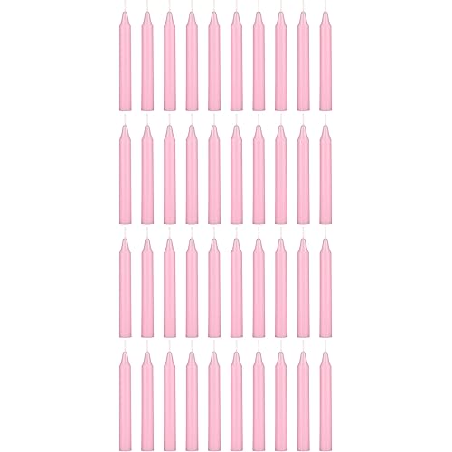 Mega Candles 40 pcs Unscented Pink Exquisite Mini Taper Spell Candles, 4 Inch Tall x 1/2 Inch Diameter, Magic Chimes, Enchantment, Casting Rituals, Witchcraft, Wiccan, Altar, Metaphysical