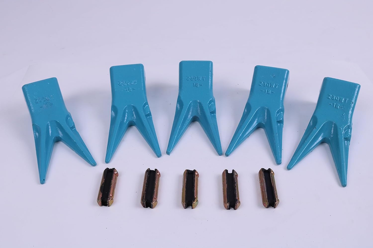 2 Pack 230SP Backhoe Bucket Teeth With 23FP Flexpins Compatible With H&L/ 230 Teeth & Adapters