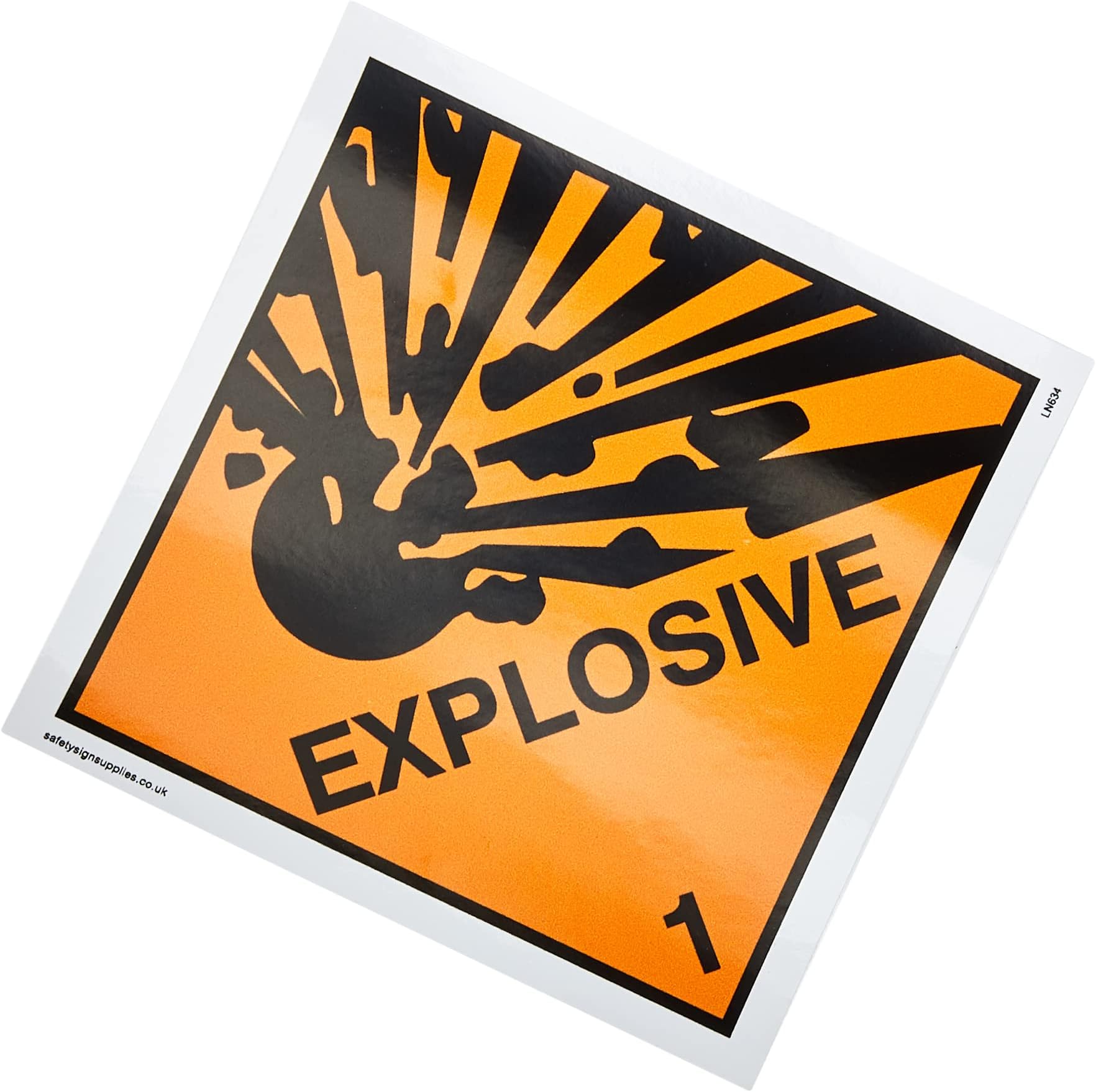 Viking Signs LN634-S10-V "Explosive" Sign, Vinyl, 100 mm x 100 mm