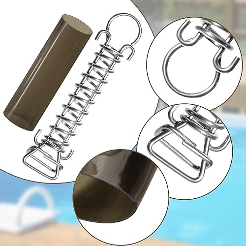 Miniatura 4 de Paquete de 10 resortes de acero inoxidable para cubierta de piscina, cubierta de piscina, resorte de acero inoxidable con tapón en D y manguitos de