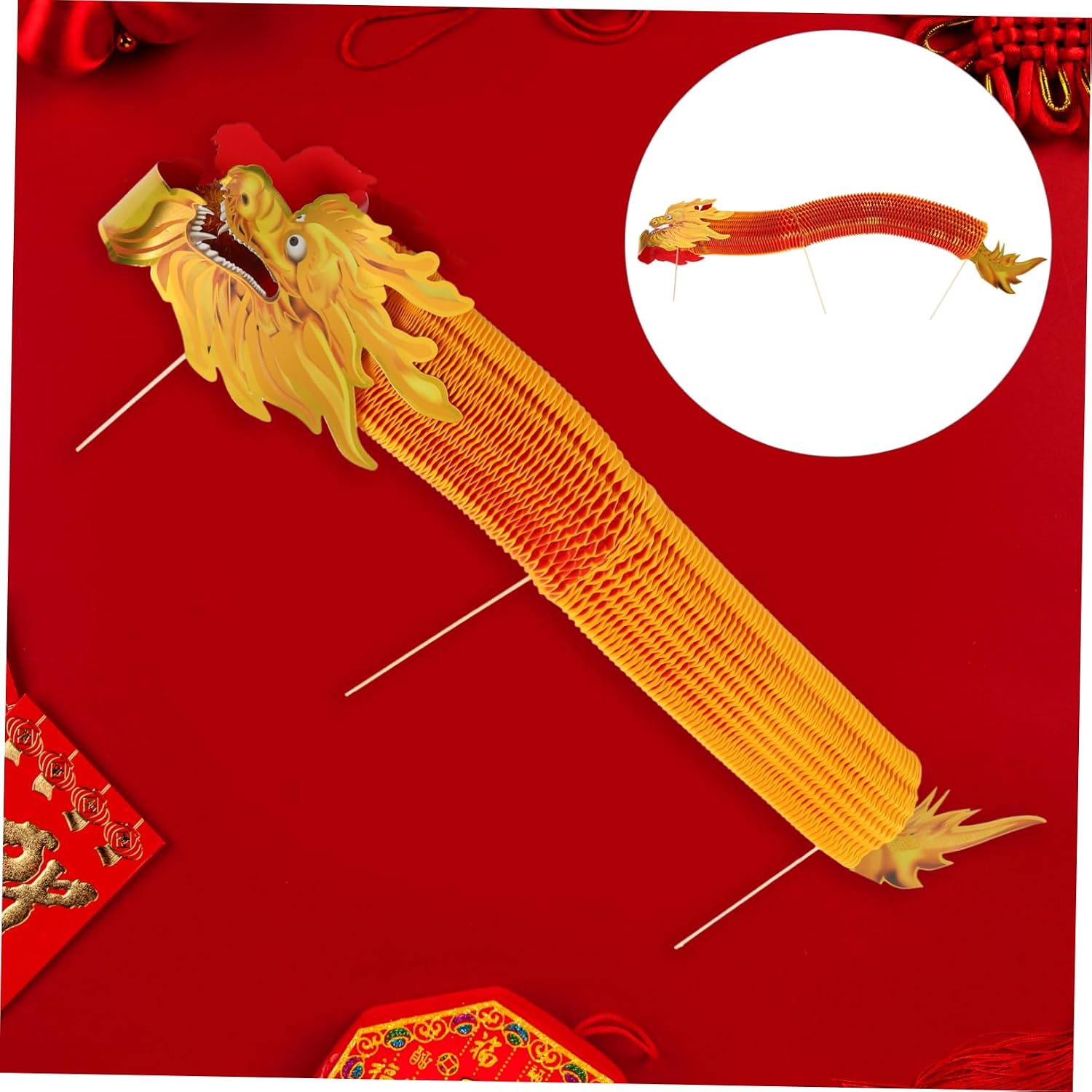 Milisten Year Handheld Dragon Photo Prop Paper Lantern Decoration for Celebrations Joyful Party Supplies Use image 5