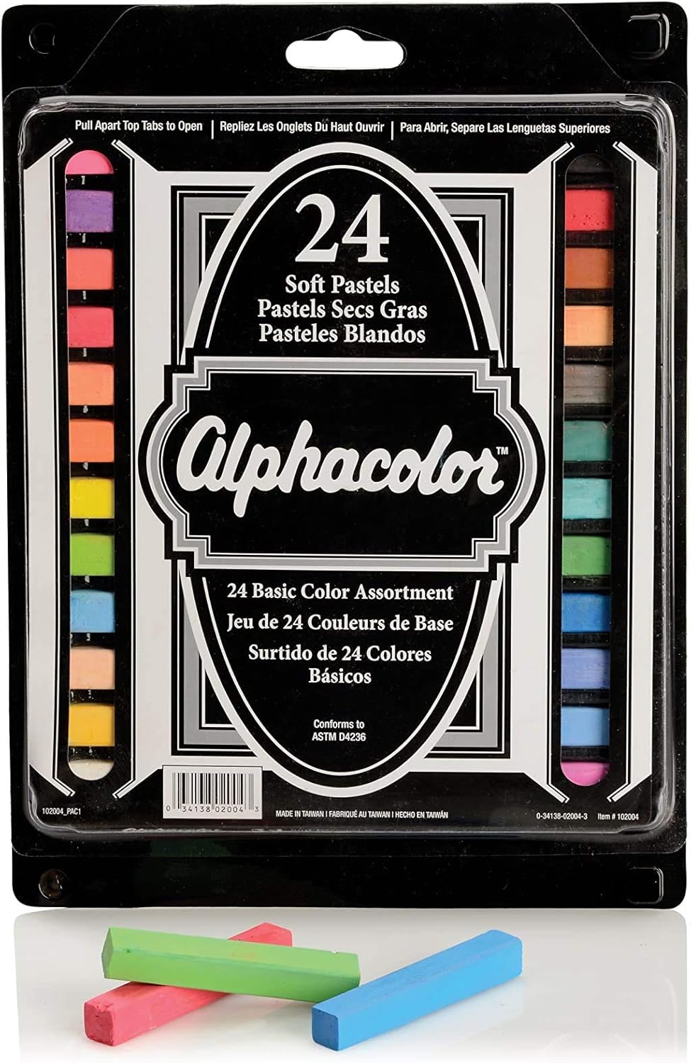 Derwent Alphacolor Soft Square Pastels, Multi-Colored, 144 Pastels per Set (101006)