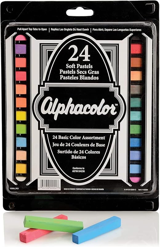 Derwent Alphacolor Soft Square Pastels, multicolor, 24 pasteles por juego (102004)