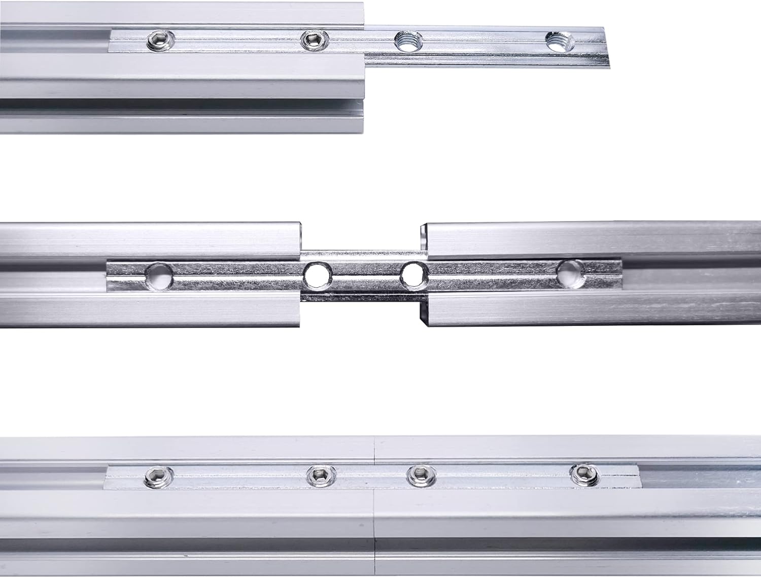 12pcs 1010 Series Aluminum Extrusion Straight Line Connector,1010 Aluminum Extrusion Connector,Extruded Aluminum Hardware Connectors with Screws for 1010 Aluminum Extrusion Hardware