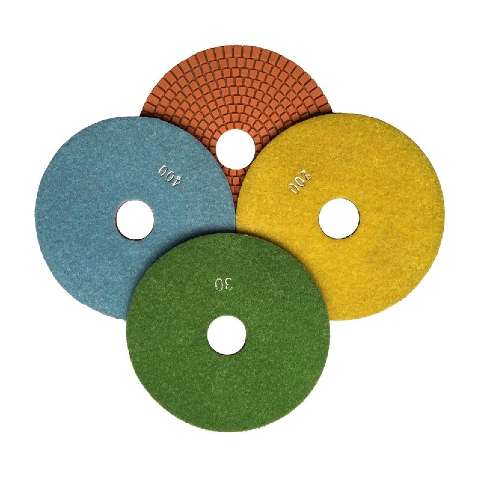 7 Pezzi 150mm Tampone Per Lucidatura Diamantata 6 Pollici Bagnato Flessibile Granito Tamponi Per Lucidatura Marmo Dischi Abrasivi 6DS1,50