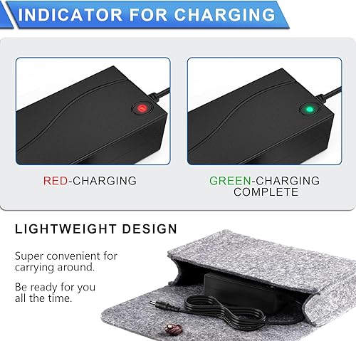 Miniatura 6 de Cargador de repuesto para scooter eléctrico Gotrax de 1 clavija con punta de 0.217 in, universal, compatible con batería de 36 V, Jetson Go Trax G2