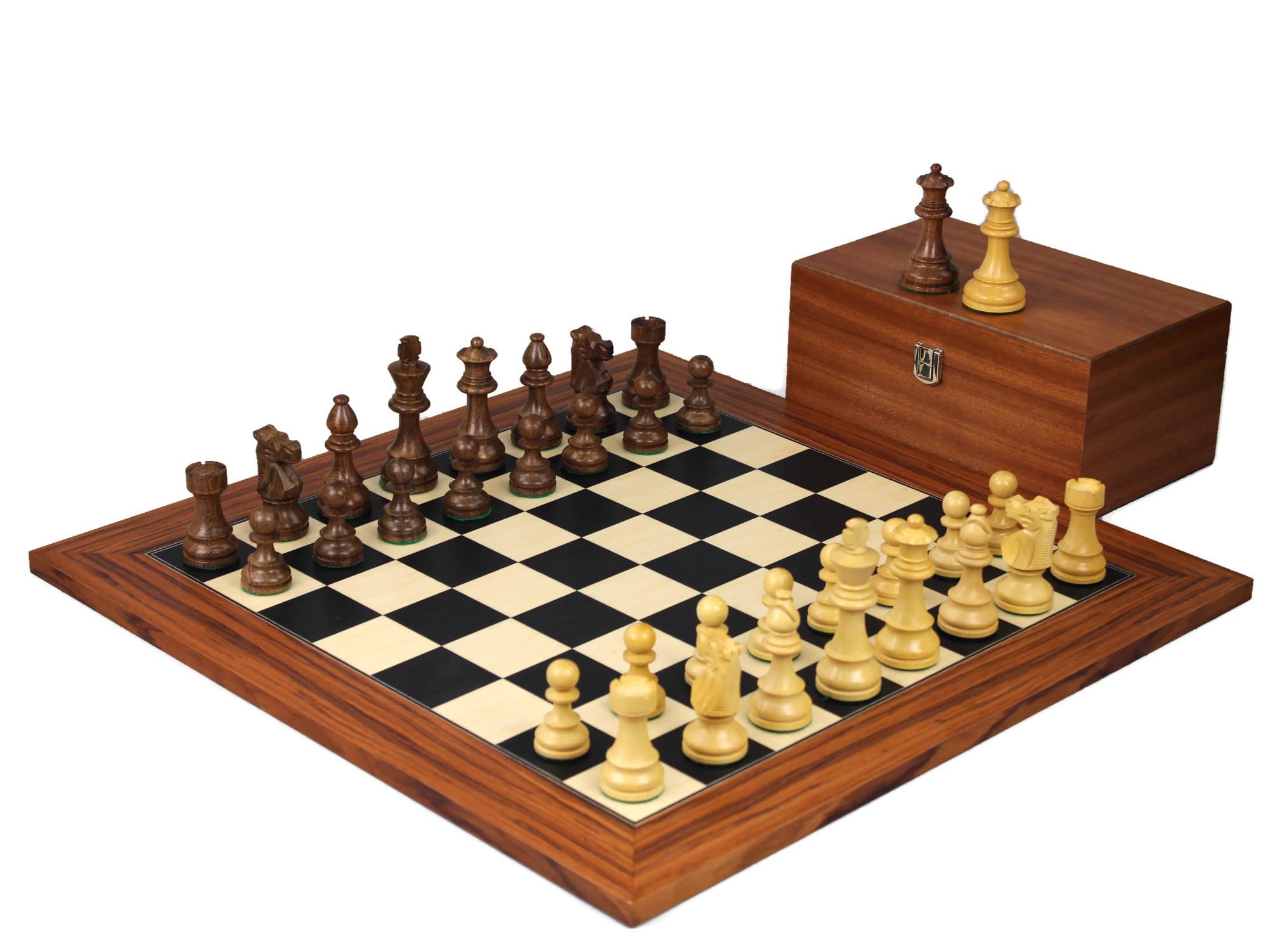 Set di scacchi in legno Palisander Board 50 pollici pesato Sheesham Staunton Cavaliere Francese Pezzi 9,75 pollici