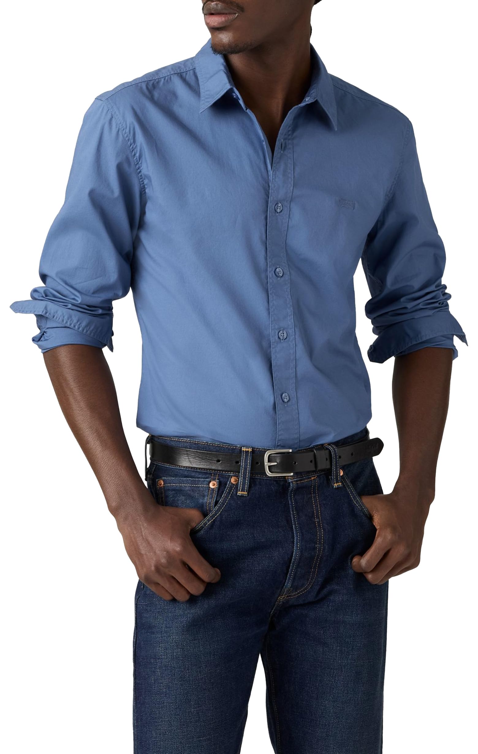 Ls Battery Hm Shirt Slim Sunset Blue STR, Sunset Blue, XL
