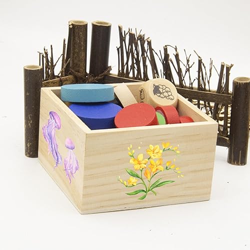 Miniatura 5 de Paquete de 12 cajas cuadradas de madera rústicas pequeñas, 3.5 x 3.5 x 1.8 pulgadas, cajas de madera de platano pequeñas sin terminar para