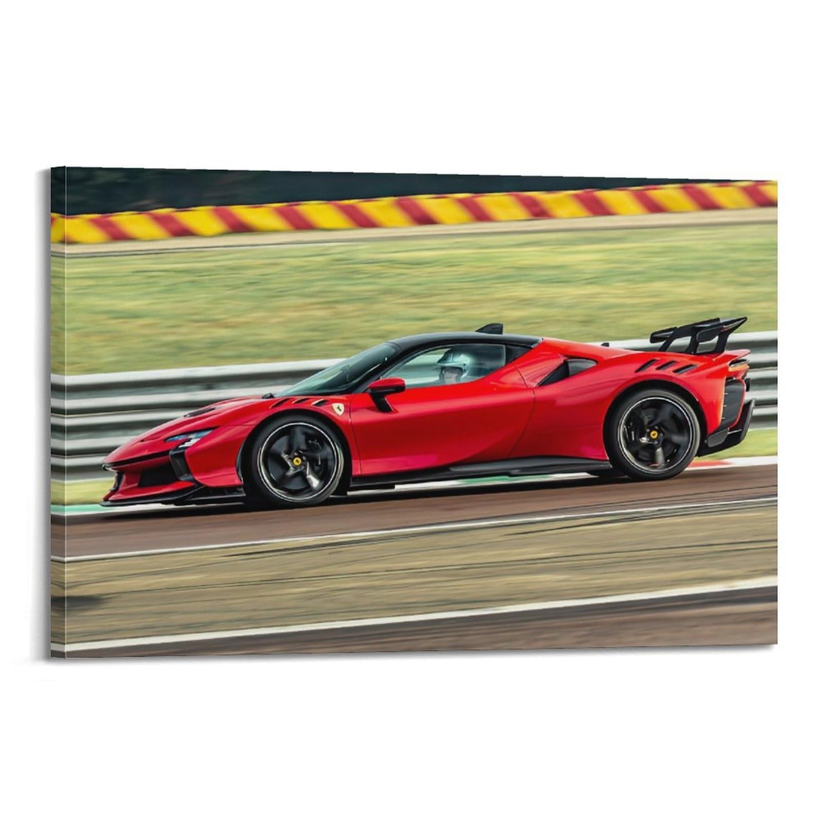 OKAHYS V8 Engine Supercar SF90 XX Stradale Poster Modern Decorative Canvas Prints - Ideal Wall Art for Family, Man Cave, Game Room, Boys & Girls Bedroom 24x36inch(60x90cm)