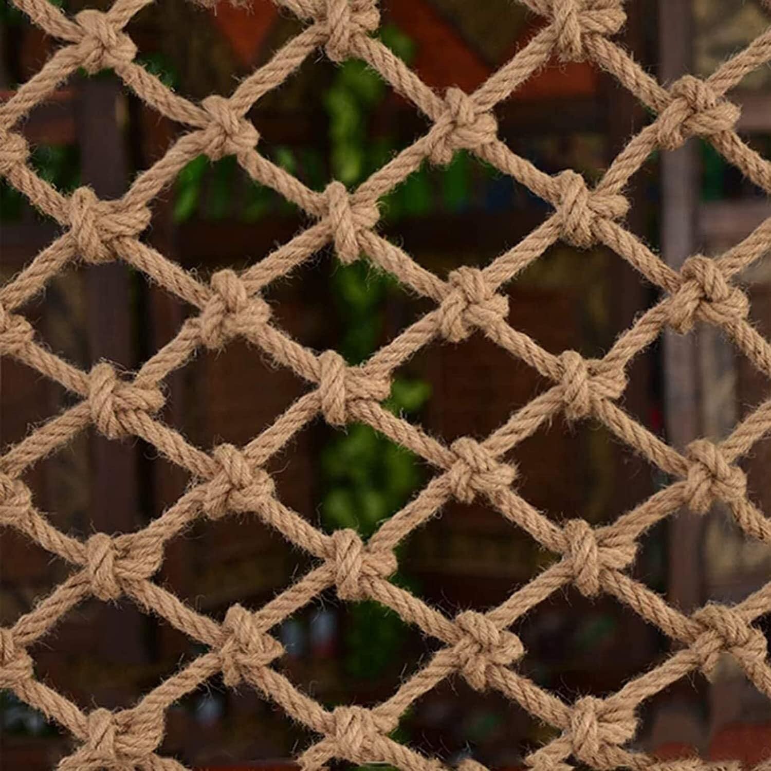 Safety Anti-Fall Fence Net for Children Pet Cat,Cargo Net,Playground Climbing Children Net Woven Rope Truck Trailer Netting Swing Treehouse Hammock Rope (Jute, 1Mx2M(3.3FTx6.5FT))