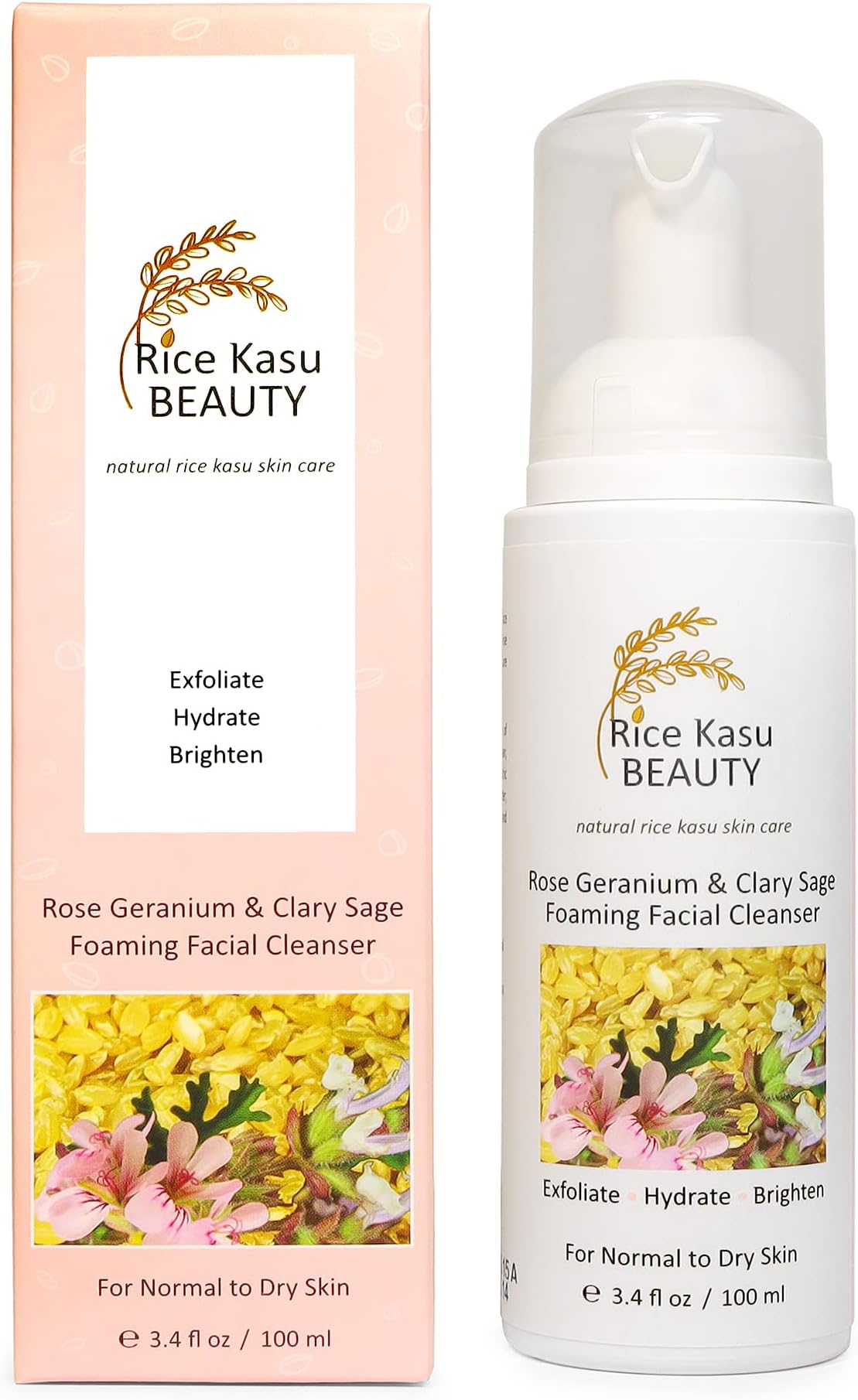 Foaming Cleanser, Rose Geranium & Clary Sage, 3.38 Fluid Ounce