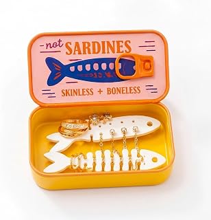Sardine Travel Jewelry Case Portable Organizer, 3D Printed Sardine Box | Sardine Jewelry Box, 3D Printed Sardine Tin Like Jewelry Case, Jewelry Travel Case, Portable Jewelry Box