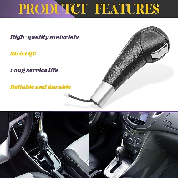Automatic Transmission Gear Shift Knob Handle Replace# 95179700 42539376 Compatible with 2012-2017 Chevy Sonic, 2012-2017 Chevy Trax, Chrome Silver