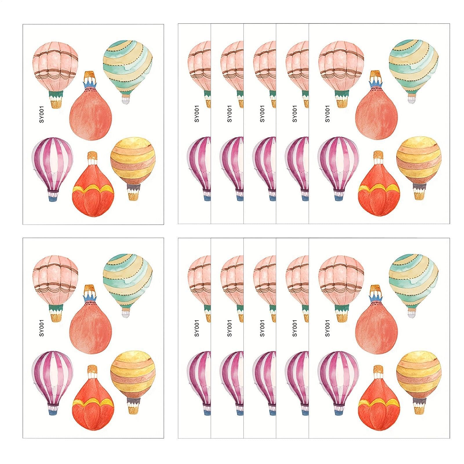 Pegatinas de pared de globo aerostático infantiles de vinilo extraíble para decoración de cristales