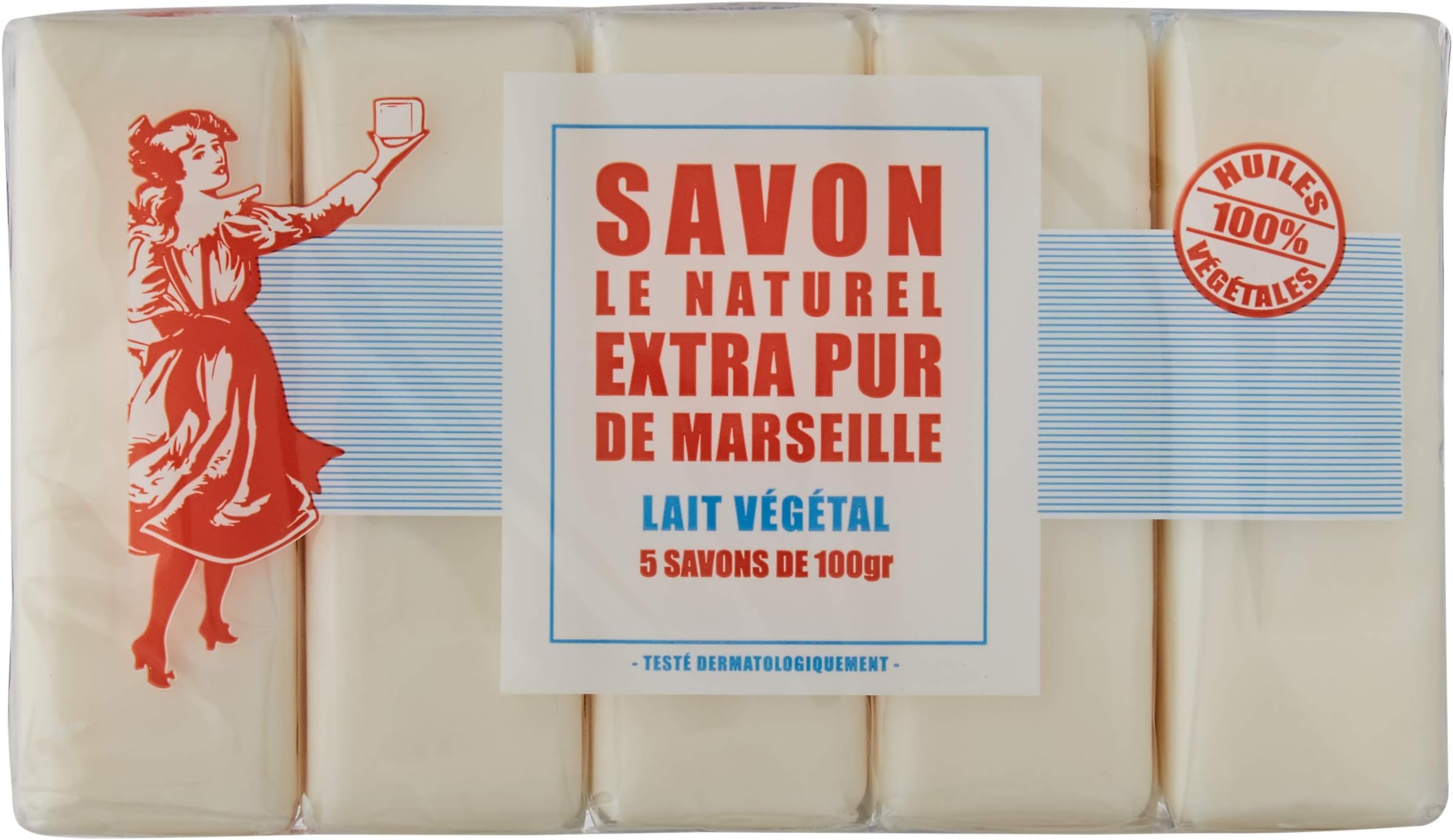 Le Naturel Real Marseille Soap Extra Pure with Milk 100 g x 5