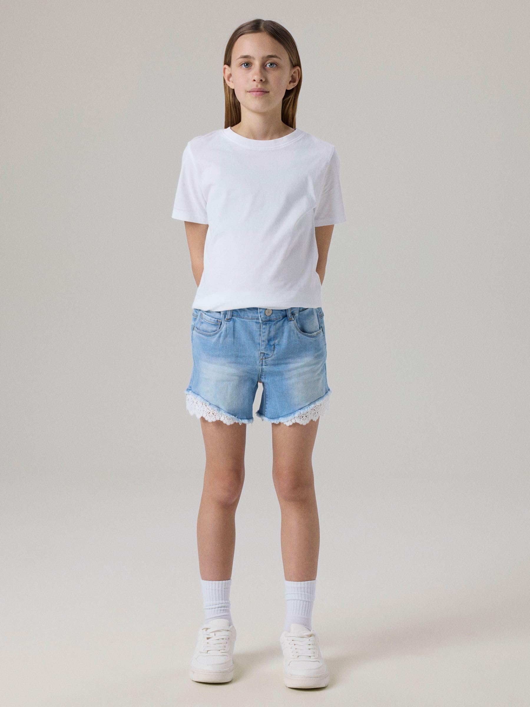 IT Nkfsalli Slim Dnm Shorts Pantalones Cortos de Jean Niñas