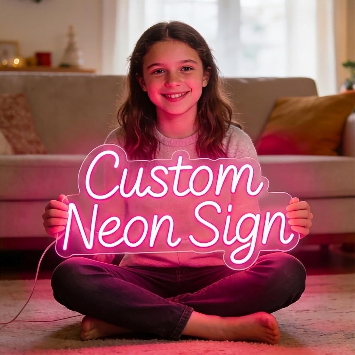 Custom Neon Sign Customizable LED Light for Wall Decor, Personalized Neon Sign for Bedoom Birthday Party Girl Boy Gift Name Logo Light up Sign Bar Home Business Shop