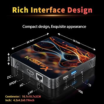 Android 14.0 TV Box, 2026 8K Latest Android Box RK3518 processor RAM 2G ROM 32G WiFi6 Enternet 10/100M Bluetooth 5.0 USB 3.0 HDMI 2.1 Supports 3D HD 4K@60fps Smart TV Box NEW
