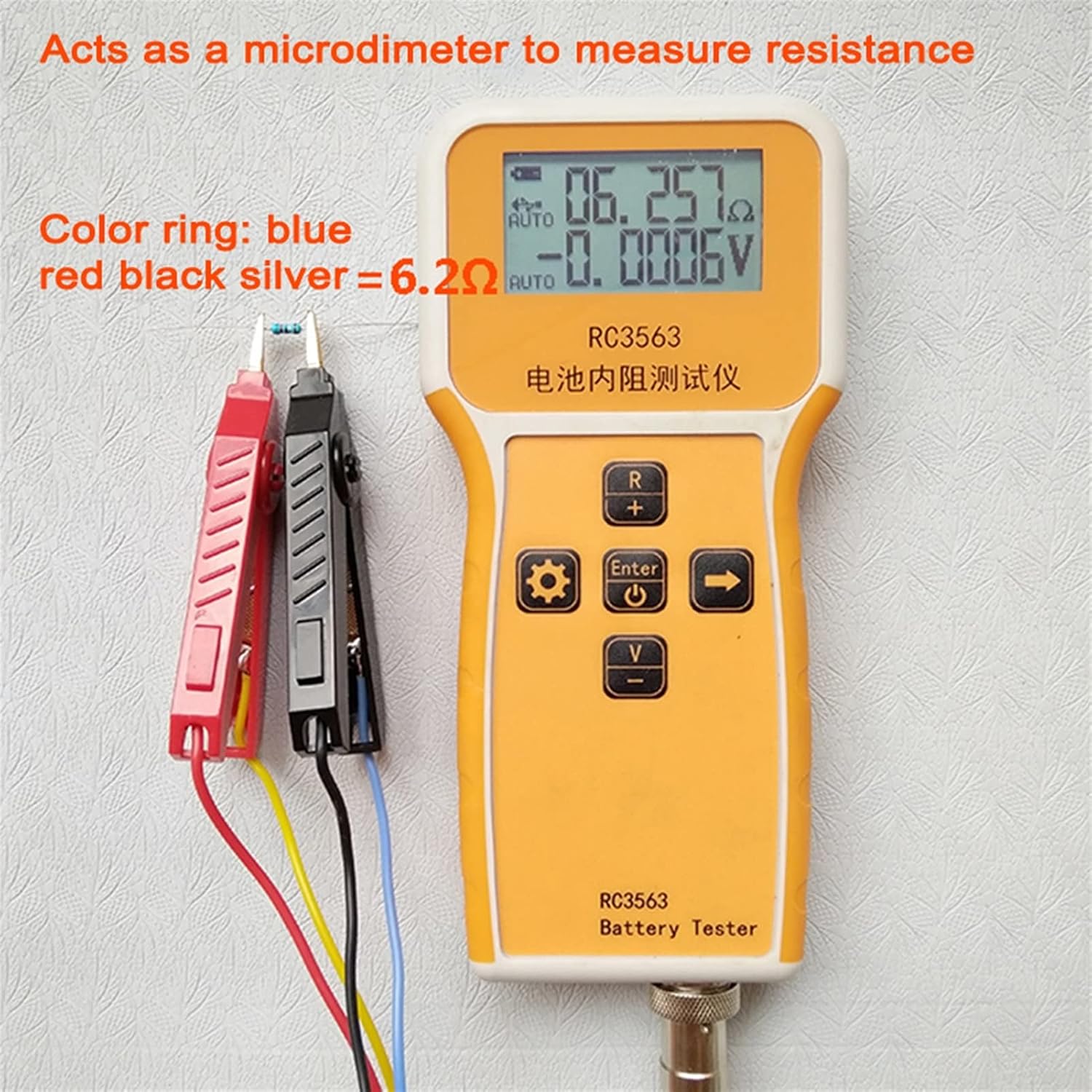 High-end Probe RC3563 High-Precision Internal Resistance Detector True Four-Wire AC Lithium Lead Acid Lithium Car Battery Tester (Color : Tester Clip)
