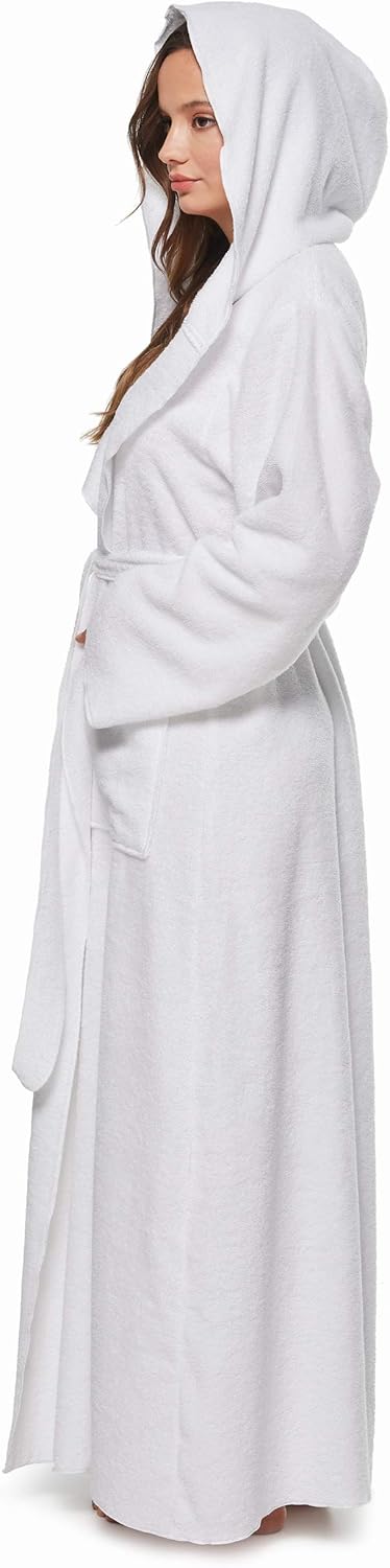 Arus Women's Princess Robe Ankle Long Hooded Lightweight Turkish Cotton Bathrobe - Image 2