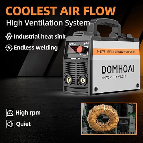Miniatura 21 de Mini soldador de palo, máquina de soldadura TIG ARC/Lift de 135 amperios con control sinérgico, inversor IGBT pantalla digital 110 V máquina