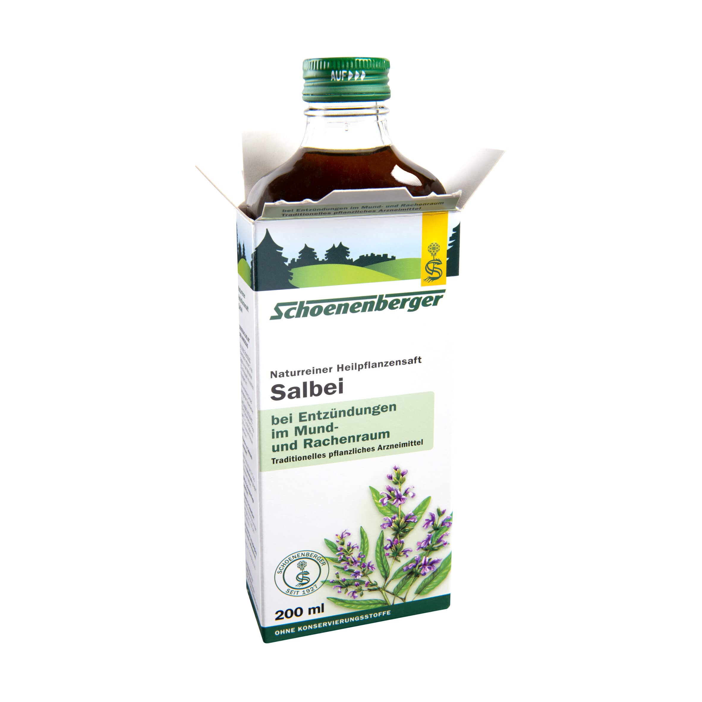 Schoenenberger Salbei naturreiner Heilpflanzensaft, 200 ml Soluzione